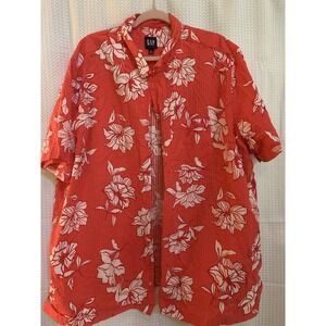 Gap Mens Shirt Size 3 Extra Large Short‎ Sleeve Cotton Vacation Hawaii Casual